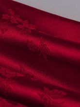 Load image into Gallery viewer, Red Floral Jacquard Slip Evening Dress with Asymmetrical Hem