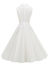 Load image into Gallery viewer, 1950s Vintage Audrey Hepburn Style White Swing Dress with Pockets