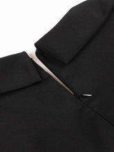 Load image into Gallery viewer, Audrey Hepburn Inspired Black Vintage Dress Handmade Rose