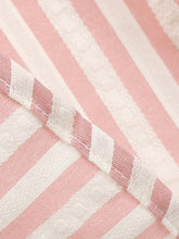 Load image into Gallery viewer, 1950S Pink Vertical Stripe  High Waist Pleated Swing Vintage Skirt