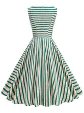 Load image into Gallery viewer, 1950s Vintage Stripe Sleeveless Retro Swing Dress