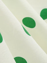 Load image into Gallery viewer, 1950s Green Polka Dots Vintage Puff Sleeve Retro Swing Dress