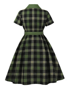 Clueless Inspired Yellow Plaid Vintage Shirt Dress