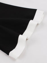 Load image into Gallery viewer, 1950s Vintage Black &amp; White Lapel Short Sleeve Swing Dress