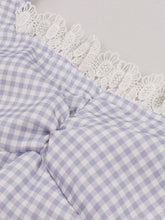 Load image into Gallery viewer, 1950s Purple Plaid Lace Sleeveless Swing Dress with Pockets