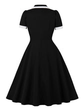 Load image into Gallery viewer, Wine Red V Neck 1950S Vintage Swing Dress With Pockets