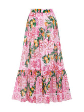 Load image into Gallery viewer, Women's Pink Floral Bathing Suit - 2 Piece Swimsuit and Beach Cover Up Skirt