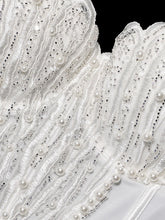Load image into Gallery viewer, Pink Pearl Beaded Corset Top - Sequined Embroidery Spaghetti Strap Bustier