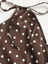 Load image into Gallery viewer, Vintage Polka Dot Satin Top with Bow Detail