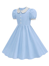 Load image into Gallery viewer, Kids Little Girls' Dress Peter Pan Short Sleeve Cotton 1950S Vintage Dress
