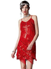 Load image into Gallery viewer, Spaghetti Straps White Fringed 1920s Great Gatsby Dress