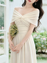 Load image into Gallery viewer, White Off Shoulder Sweetheart Vintage Wedding Maxi Dress