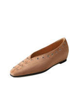 Load image into Gallery viewer, Women&#39;s Flat Heel Square Toe Rivet  Vintage Shoes