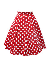 Load image into Gallery viewer, 1950S Red Polka Dots High Wasit Pleated Swing Vintage Skirt