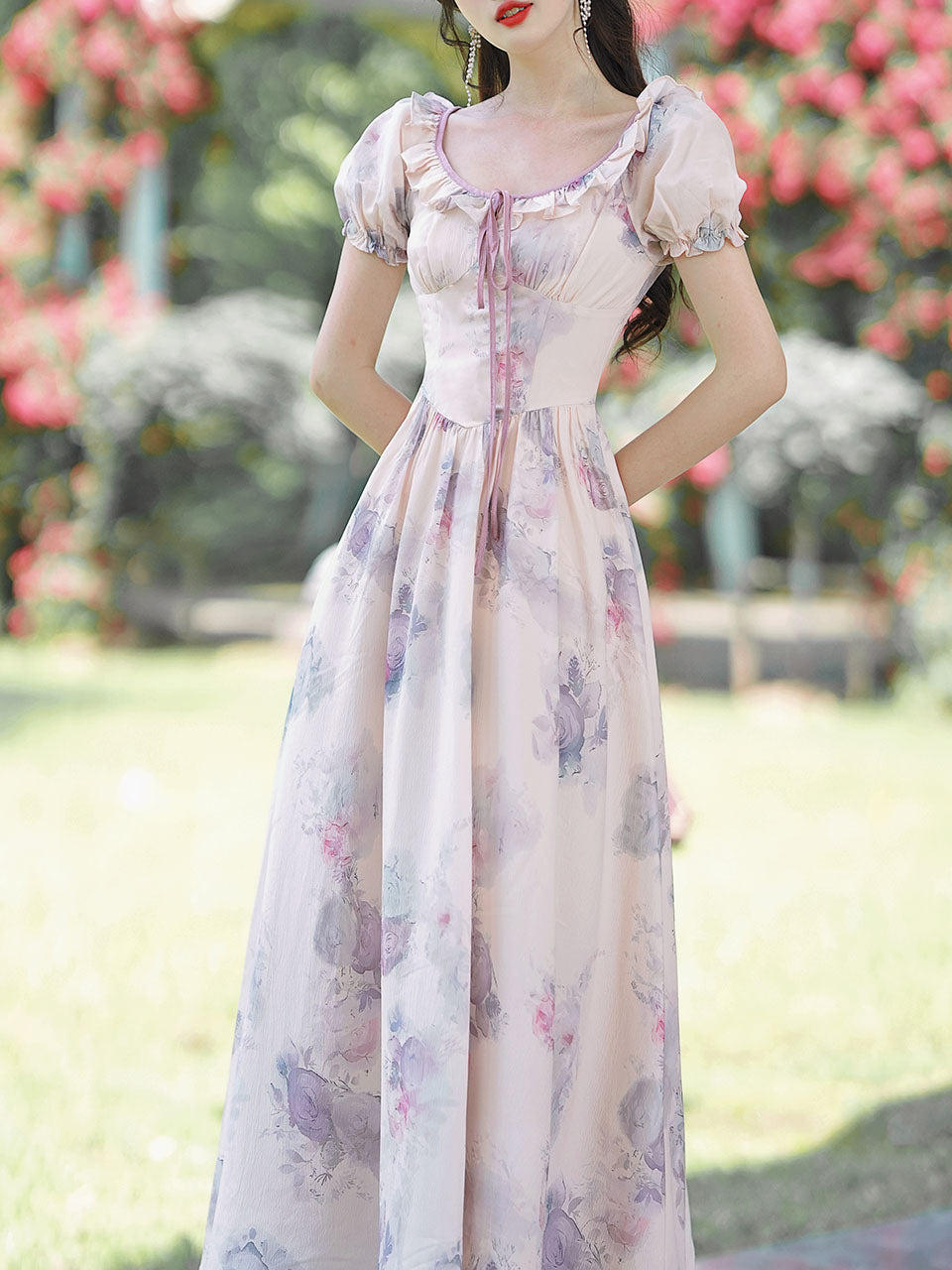 fairy dresses short Japanese College Sweet Girls Fairy A-Line Dress Princess Floral Short Dress Cute