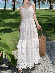 Women's Bohemian White Bohemian Dress Maxi Dress