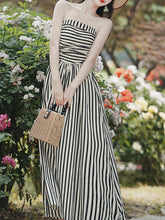 Load image into Gallery viewer, 1950S Hepburn Style Black and White Stripe Swing Dress For Women