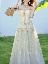 Load image into Gallery viewer, 3PS White Bohemian Top Tassel and Skirt 1970S Vintage Set