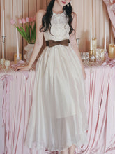 Load image into Gallery viewer, 1950s Vintage White Lace Organza Maxi Dress for Women