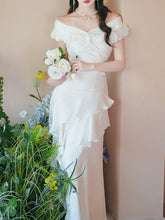 Load image into Gallery viewer, Off Shoulder Ruffle White Dress