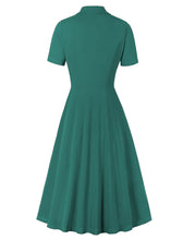 Load image into Gallery viewer, Red Polka Dots V Neck 1950S Vintage Swing Dress With Button