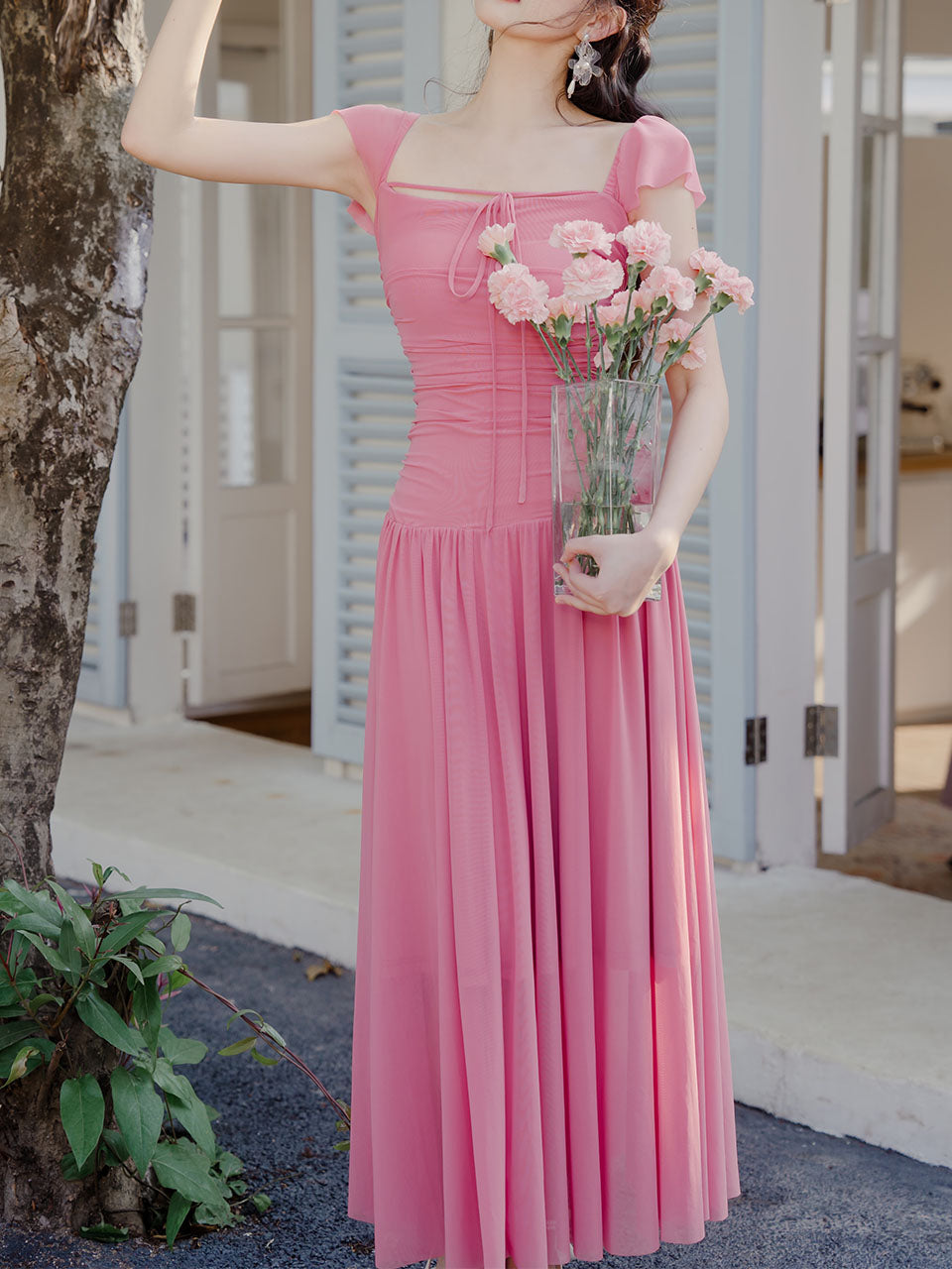 collar pink dress A line 60s dress, pink dress, mod pink dress, collar dress, pockets dress, 1960s dress, made to fit