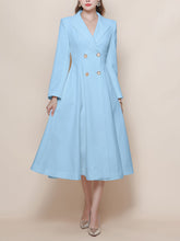 Load image into Gallery viewer, White Vintage Style Double Breasted Trench Dress Coat