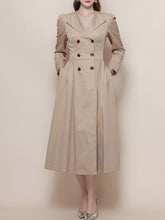 Load image into Gallery viewer, Khaki Vintage Style Double Breasted Trench Dress Coat