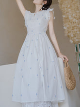 Load image into Gallery viewer, 1950S Blue Star Embroidered Lace Angel Wings Dress