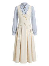 Load image into Gallery viewer, 1950s Vintage Academic Fake Two-Piece Vest Swing Dress