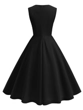 Load image into Gallery viewer, Dark Green V Neck Sleeveless Swing 1950S Vintage Dress