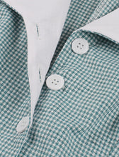 Load image into Gallery viewer, Green Houndstooth Plaid V Neck 1950s Swing Dress With Belt
