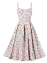 Load image into Gallery viewer, 1950S Floral Print Spaghetti Strap Vintage Swing Dress