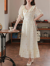Load image into Gallery viewer, White Peter Pan Collar 1950S Vintage Cotton Dress