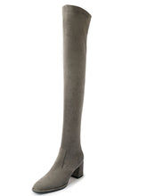 Load image into Gallery viewer, Women‘s Chunky Heel Suede Knee High Boots