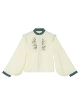 Load image into Gallery viewer, 2PS 1950S Embroidered Long Sleeve Shirt And Strappy Dress Suit