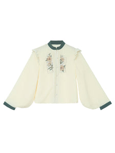 2PS 1950S Embroidered Long Sleeve Shirt And Strappy Dress Suit