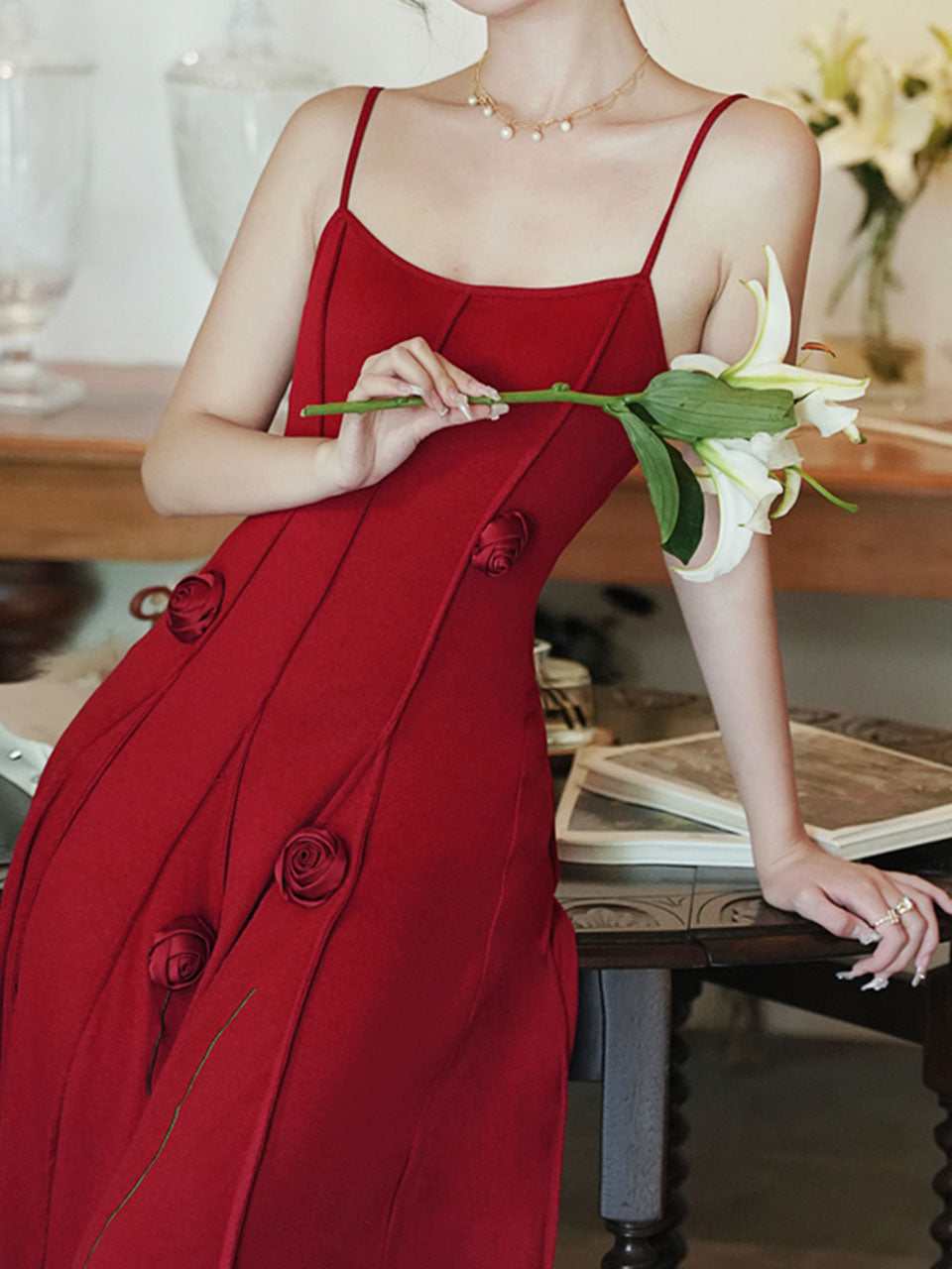 red engagement party dress Toast Evening dress the bride red contracted temperamen engagement evening cocktail banquet party dress for Women