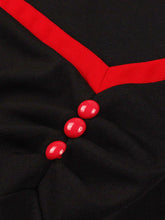 Load image into Gallery viewer, Black and Red Sweet Heart Collar Cap Sleeve 1950S Vintage Dress