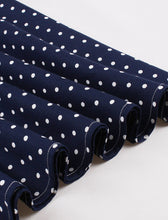 Load image into Gallery viewer, Navy Spaghetti Strap Polka Dots 1950S Swing Dress