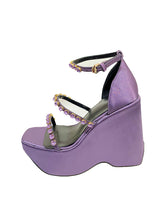 Load image into Gallery viewer, Women&#39;s Open Toe Strap Wedge Heel Sandals Leather Vintage Shoes