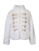 Load image into Gallery viewer, White Victorian Frock Long Sleeve Faux Fur Coat Women Winter Coat