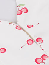 Load image into Gallery viewer, White V Neck Cherry 1950s Vintage Swing Dress