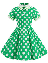 Load image into Gallery viewer, Kids Little Girls&#39; Dress Polka Dots Peter Pan Collar 1950S Dress With Pockets