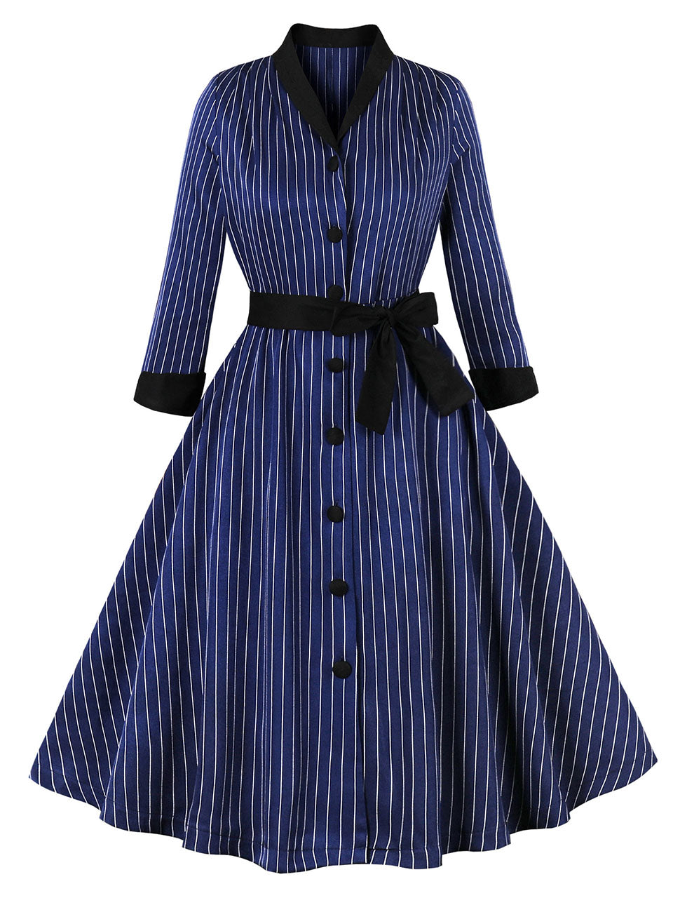 long sleeve vertical striped dress 1950S Houndstooth Long Sleeve Fake Barsuit Vintage Swing Dress – Jolly  Vintage