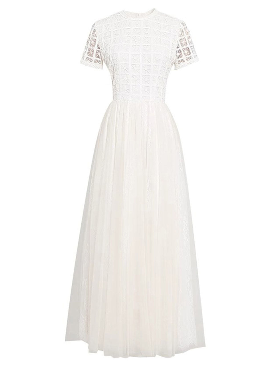 White Luxury Embroidered Lace Maxi Dress Jolly Vintage White Luxury Embroidered Lace Maxi Dress Jolly Vintage