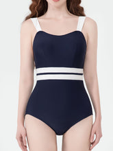 Load image into Gallery viewer, Navy Retro Audrey Hepburn&#39;s Style One Piece Swimsuit