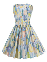 Load image into Gallery viewer, Kids Little Girls' Dress Floral 1950S Vintage Dress