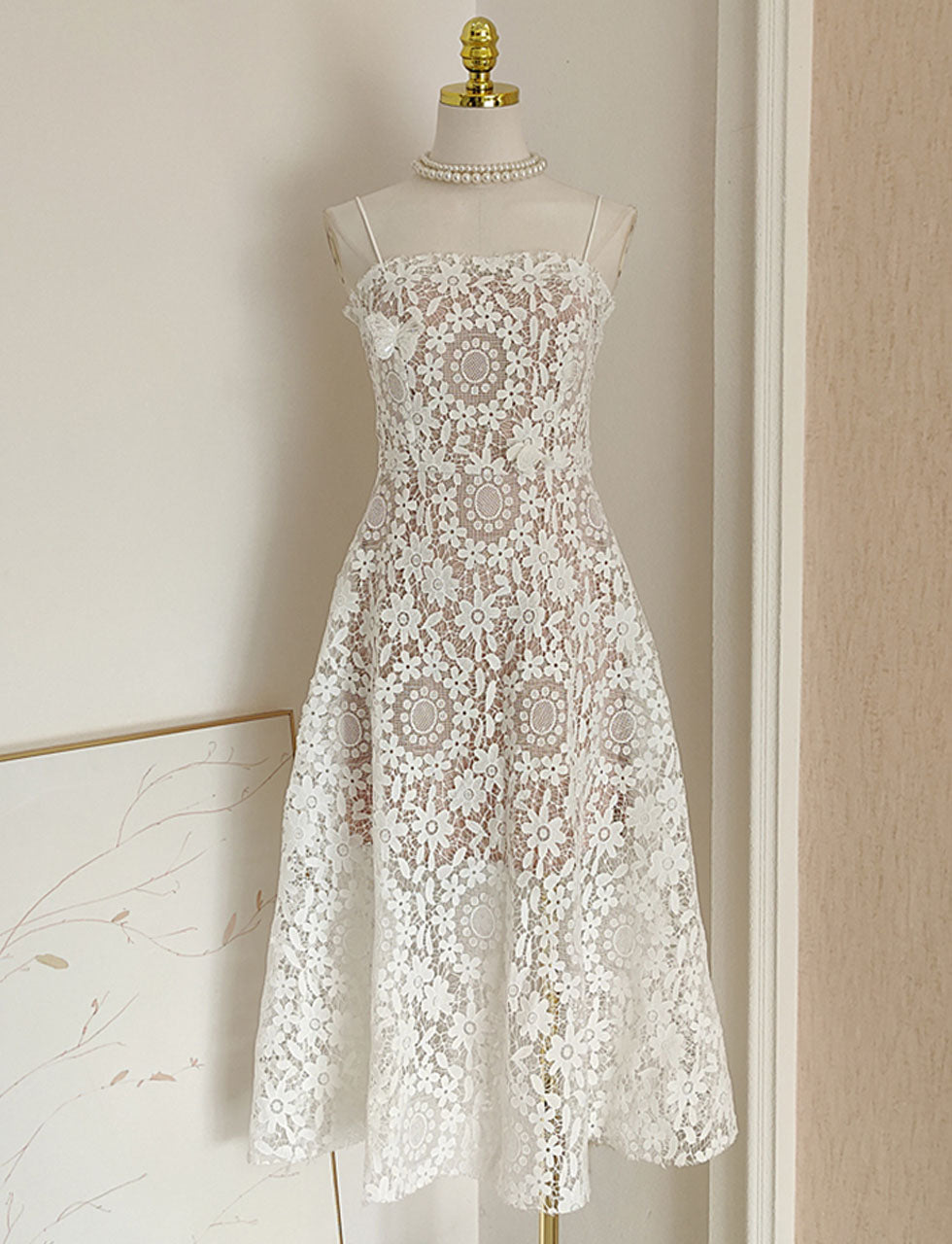 white lace tube dress Bandeau Tailored Maxi Dress In White Lace | EGO US