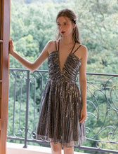 Load image into Gallery viewer, V Neck Strap Gatsby Sequins 1920s Flapper Dress Party Dress